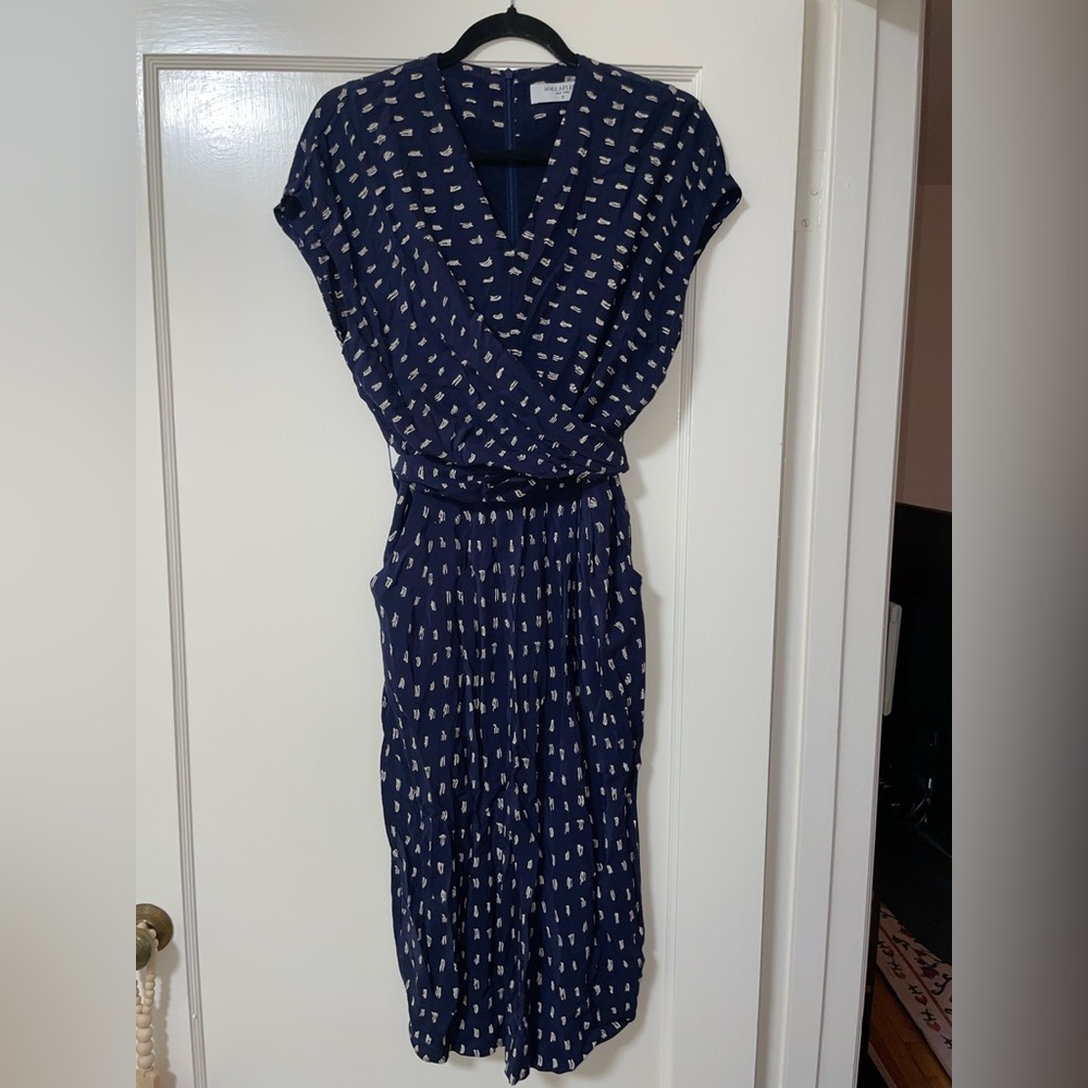 MM Lafleur the Noel dress Navy and White Midi Dress